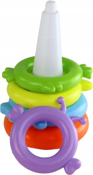 Lodër piramidë Leantoys Unicorn, 8 unaza, shumëngjyrëshe - 3