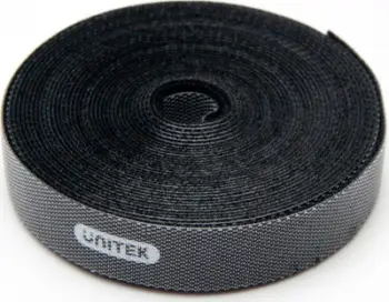 Shirit Velcro për organizimin e kabllove Unitek, 5 m, i zi