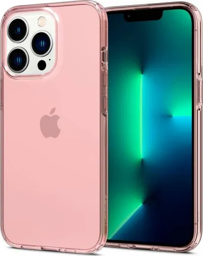 Mbrojtëse Spigen Crystal Flex për iPhone 13 Pro, TPU fleksibël, rozë - 1