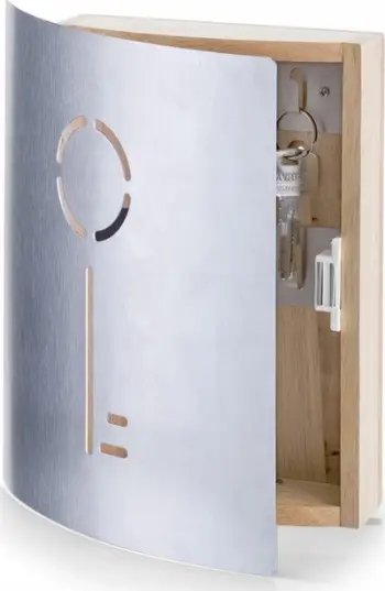 Kabinet për çelësa Schlüssel 13846, dru ahu, çelik inox, ngjyrë argjendi