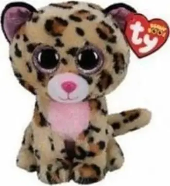 Lodër prej pelushi TY Beanie Boos Livvie, Leopard, 24cm, e kaftë/rozë