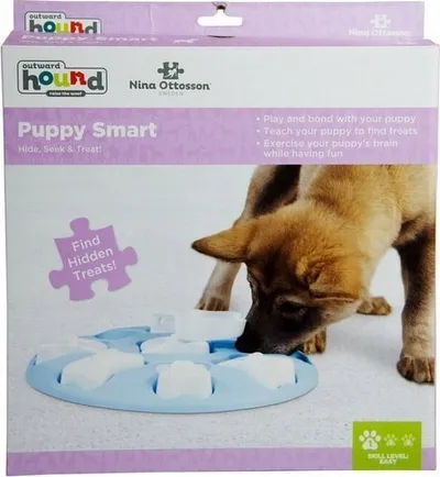 Lodër puzzle për qen Outward Hound Nina Ottosson Puppy Smart, Level 1 Beginner, blu - 3