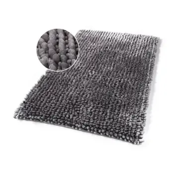 Tapet banjoje Domoletti BATH MAT MA3488E, 50x80cm, material chenille, argjendtë