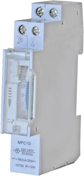 Orë programimi analoge MPC1D, 1 ditore, 230V, 16A