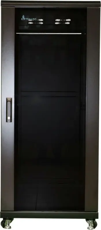 Kabinet rack qëndrimor ExtraLink 19" 27U EX.11366, metalik, me derë xhami