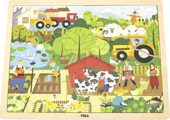 Lodër puzzle Viga 44588, 48 elemente - njohim fermën