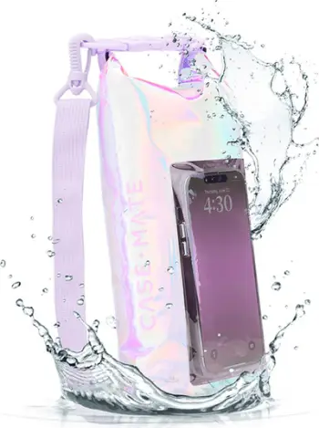 Çantë ujëduruese për telefon Soap Bubble Bucket Bag, roll top, xhep touchscreen, e zezë