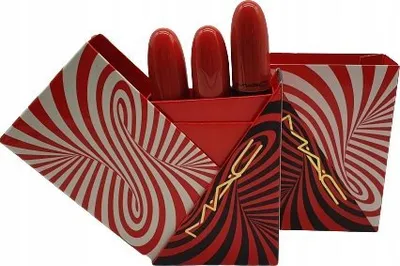 Set buzëkuqësh MAC Tiny Tricks Mini Lipstick Trio, krem dhe mat, për gra - 5