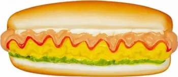 Lodër qenësh Duvo+ Hot-Dog Latex, 16x7x6cm, shumëngjyrëshe