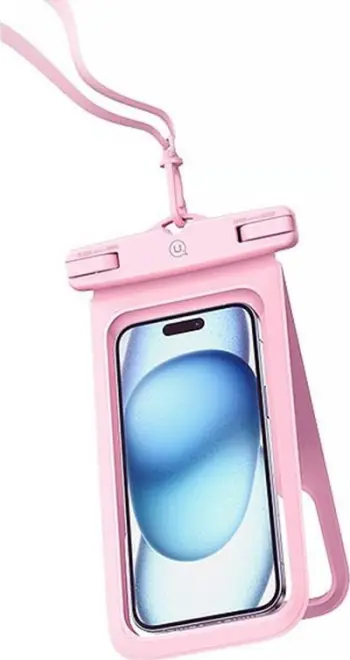 Çantë uji USAMS Waterproof Double Case 6.7", IP68, rozë