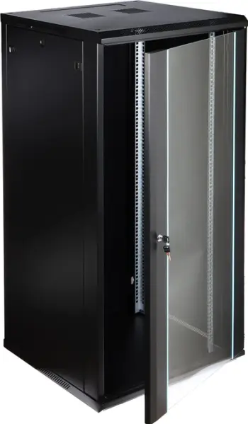 Kabinet rrjeti EPRADO 19" 27U, për mur, metalik, i zi