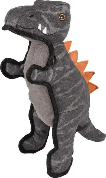 Lodër qenësh Strong Dinosaur, 35cm, me tingull squeaky, gri
