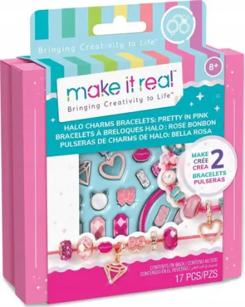Set byzylykësh Make It Real Halo Charm Bracelets Mini Box Pretty in Pink, kreativ, për fëmijë, rozë
