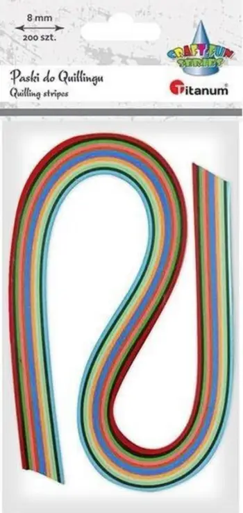 Shirita letre për quilling Titanum, 8 mm, 200 copë, shumëngjyrëshe