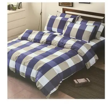 Set Çarçafësh 1.6*2.1m, blu me bardhë. UNIMIKS