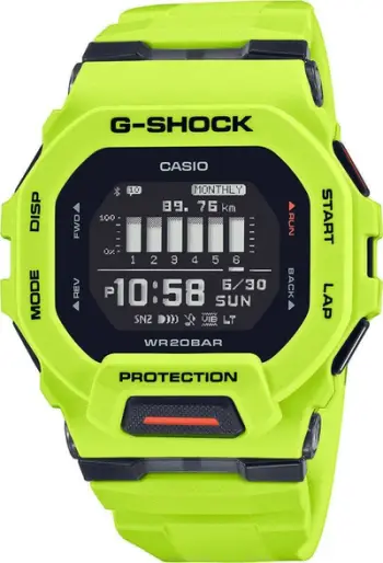 Orë sportive Casio G-Shock GBD-200-9ER G-Squad, steptracker, rezinë, jeshile lime