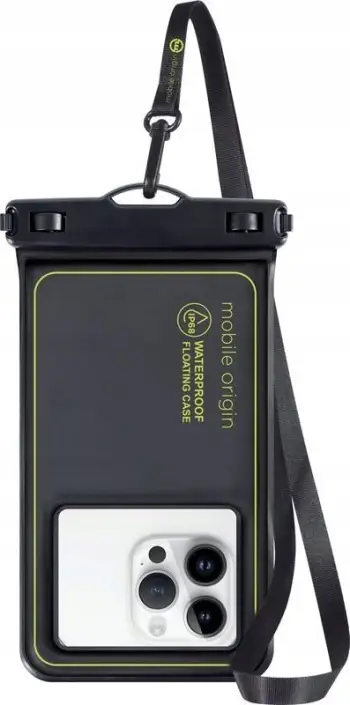 Këllëf uji për telefon Mobile Origin Waterproof Floating Case 6.5", IPX8, i zi e gjelbër