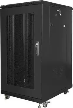 Kabinet rrjeti Lanberg Standing Cabinet 19" 22U FF01-6822-23B, çelik, i zi