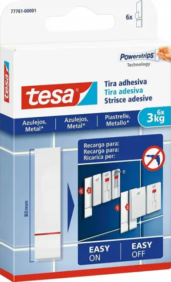 Shirita ngjitës muri Tesa 77761-00000-20, set 6 copë, pa vegla, të bardhë