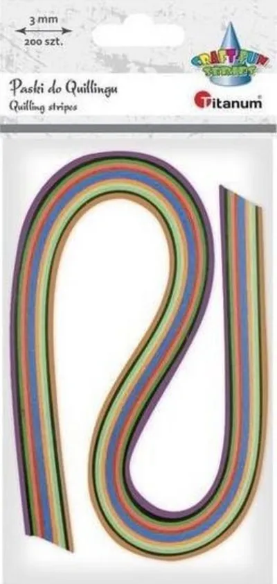 Shirita quilling Titanum, 3 mm, 200 copë, shumëngjyrëshe - 1