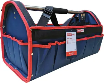 Çantë veglash Haushalt Tool Bag With Tubular Handle, dorezë tubolare, material i qëndrueshëm, e zezë
