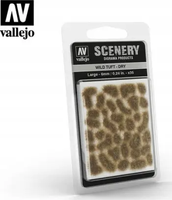 Bar dekorativ për skena Acrylicos Vallejo Wild Tuft Dry Large, tufë e madhe, vetëngjitëse, kafe e thatë
