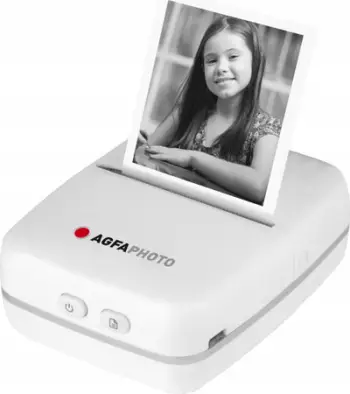 Printer portativ foto AgfaPhoto Realpix Pocket, Bluetooth, 57mm, i bardhë