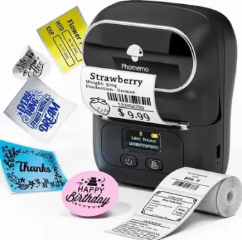 Printer termik etiketash Phomemo M110, Bluetooth, Android iOS, i bardhë