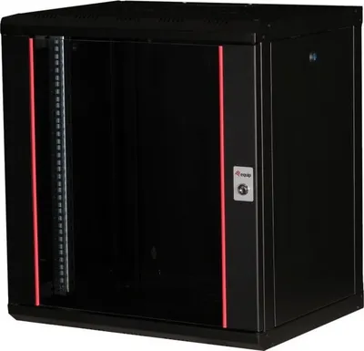 Kabinet serverik Equip 19" 12U, 600x450mm, derë xhami, i zi - 1