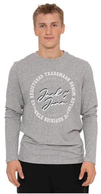 Bluzë Jack&Jones JJSTAMP, e hirtë