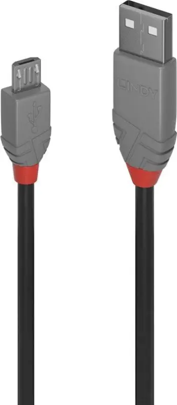 Kabllo Lindy USB-A - microUSB, 2m, e hirtë
