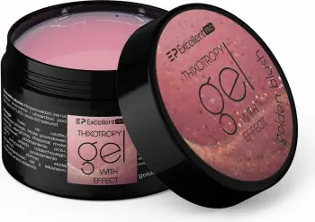 Xhel ndërtues për thonj për femra Excellent PRO Thixotropy Gel With Effect Golden Blush 50g