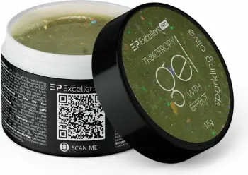 Xhel ndërtues për thonj për femra Excellent PRO Sparkling Olive, 15g