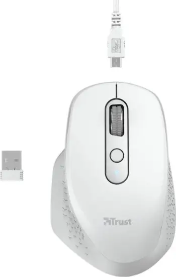 Maus Trust Ozaa, wireless, USB, i bardhë