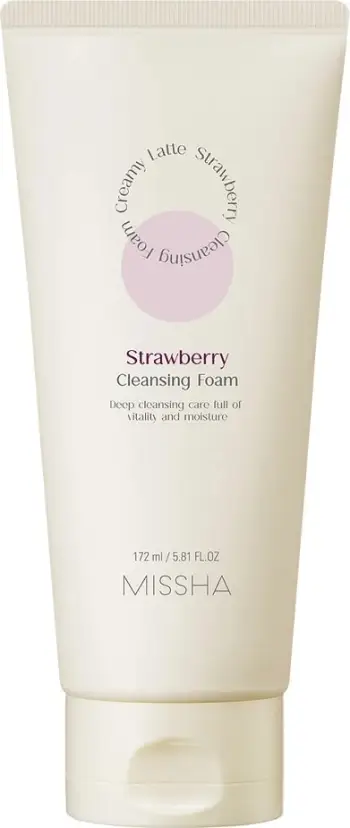 Shkumë pastruese fytyre Missha Creamy Latte Cleansing Foam për femra luleshtrydhe 172ml