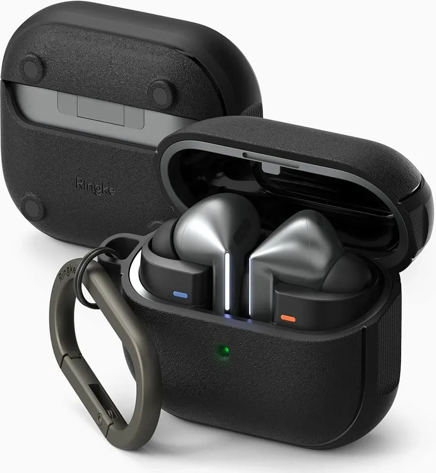 Mbështjellës Ringke Onyx për Samsung Galaxy Buds 3/3 Pro, MagSafe, me karabinë, e zezë - 2