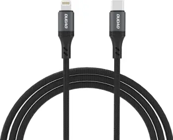 Kabllo karikimi Dudao L3CL USB-C në Lightning, 1.2m, 30W, e zezë