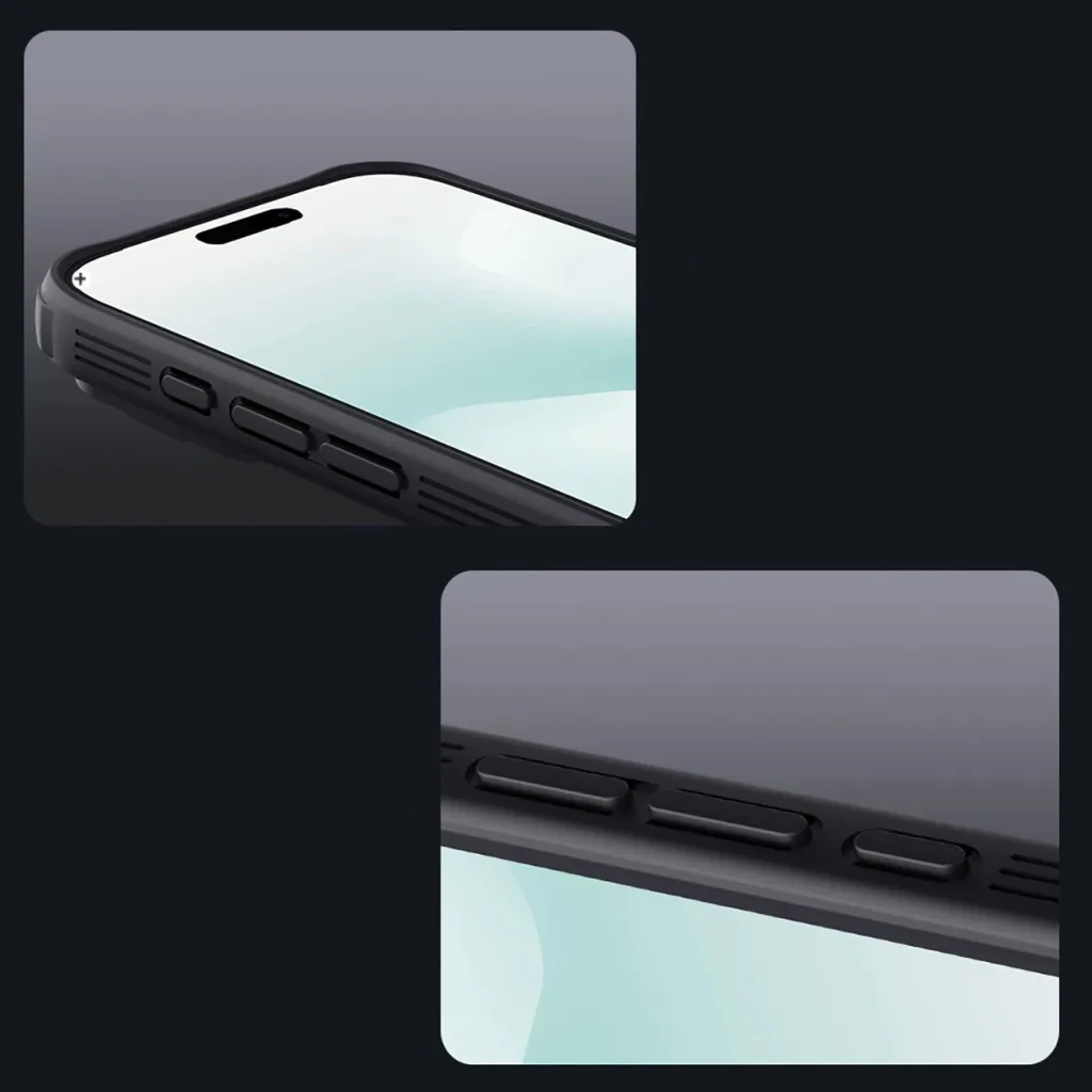 Mbështjellës Nillkin CamShield Pro për iPhone 17 Pro, MagSafe kompatibil, PC+TPU, transparent i zi - 12