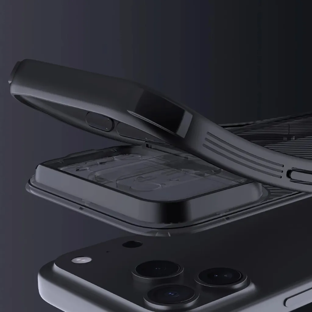 Mbështjellës Nillkin CamShield Pro për iPhone 17 Pro, MagSafe kompatibil, PC+TPU, transparent i zi - 8