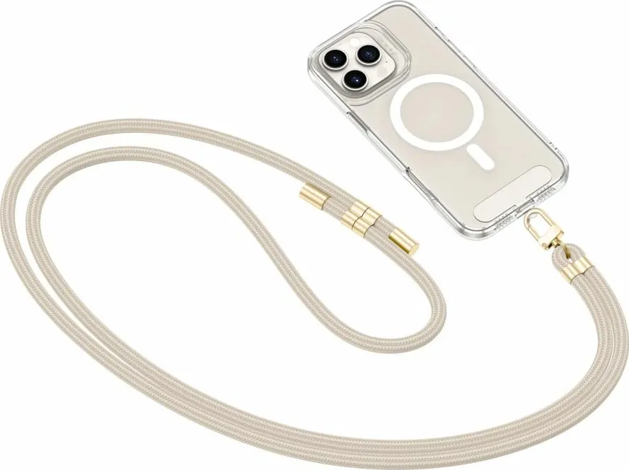 Rrip crossbody për celular Tech-Protect C7S, me adapter, Bezhë - 2