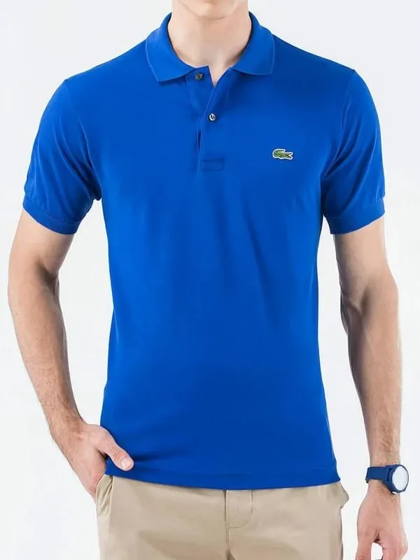 Polo maicë Lacoste për meshkuj, blu - 1