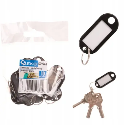 Etiketa çelësash Geko G79963, set 10 copë, të zeza - 1
