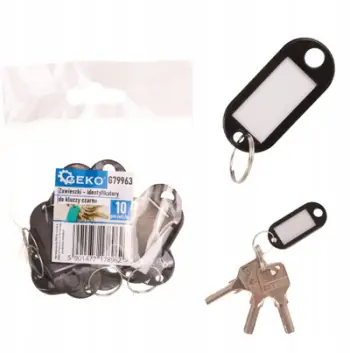 Etiketa çelësash Geko G79963, set 10 copë, të zeza