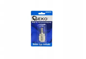 Adapter pneumatik GEKO, 9 mm, lidhje femër, metalik