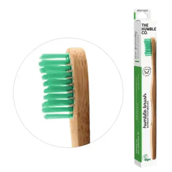 Brushë për të rritur The Humble Co., bambu, me fije të buta, gjelbër