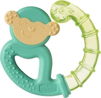 Unazë ftohëse për dhëmbë Chicco Water Teether Monkey, 4m+, me ujë, shumëngjyrëshe - 1