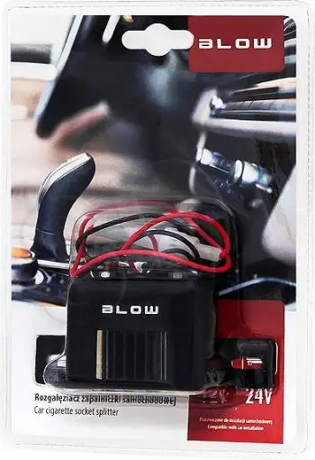 Adapter për çakmak makine BLOW CS-22, prizë ndarëse 12V, shumë porte, i zi
