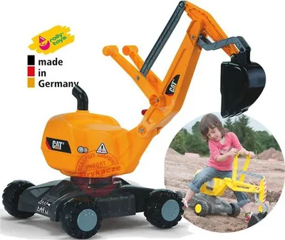 Eskavator lodër me kalërim Rolly Toys CAT, rrotullim 360°, deri 50 kg, i verdhë - 5