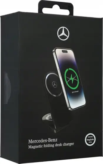 Karikues pa tel Mercedes Silver Stars MagSafe Foldable 2in1, 15W, i zi