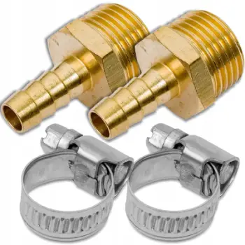 Adapter pneumatik Rockforce RF-MH08/05, set 2 copë, 1/2" mashkull 8mm, metalik